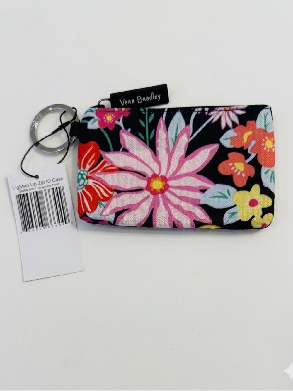 NWT Vera Bradley Lighten Up Zip ID Case Tangerine Twist